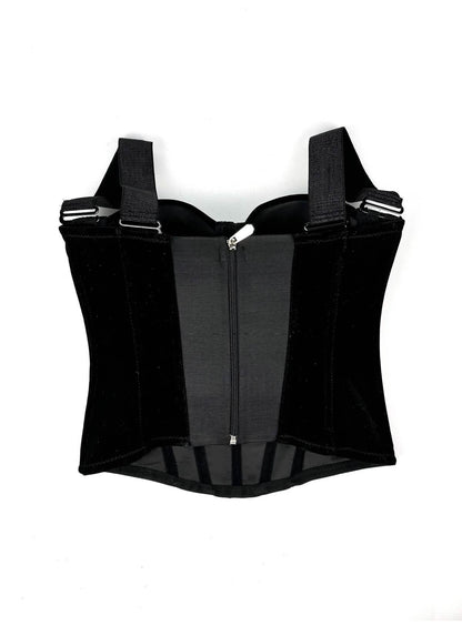 Embrace â€?Velvet Strap-Detail Corset
