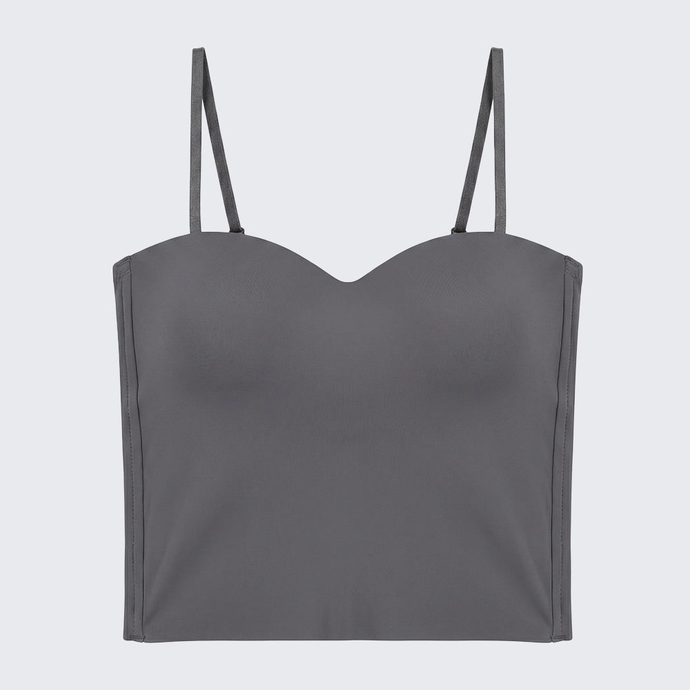 Plus Size Ice Silk Seamless Cami Top Solid Latex Undershirt