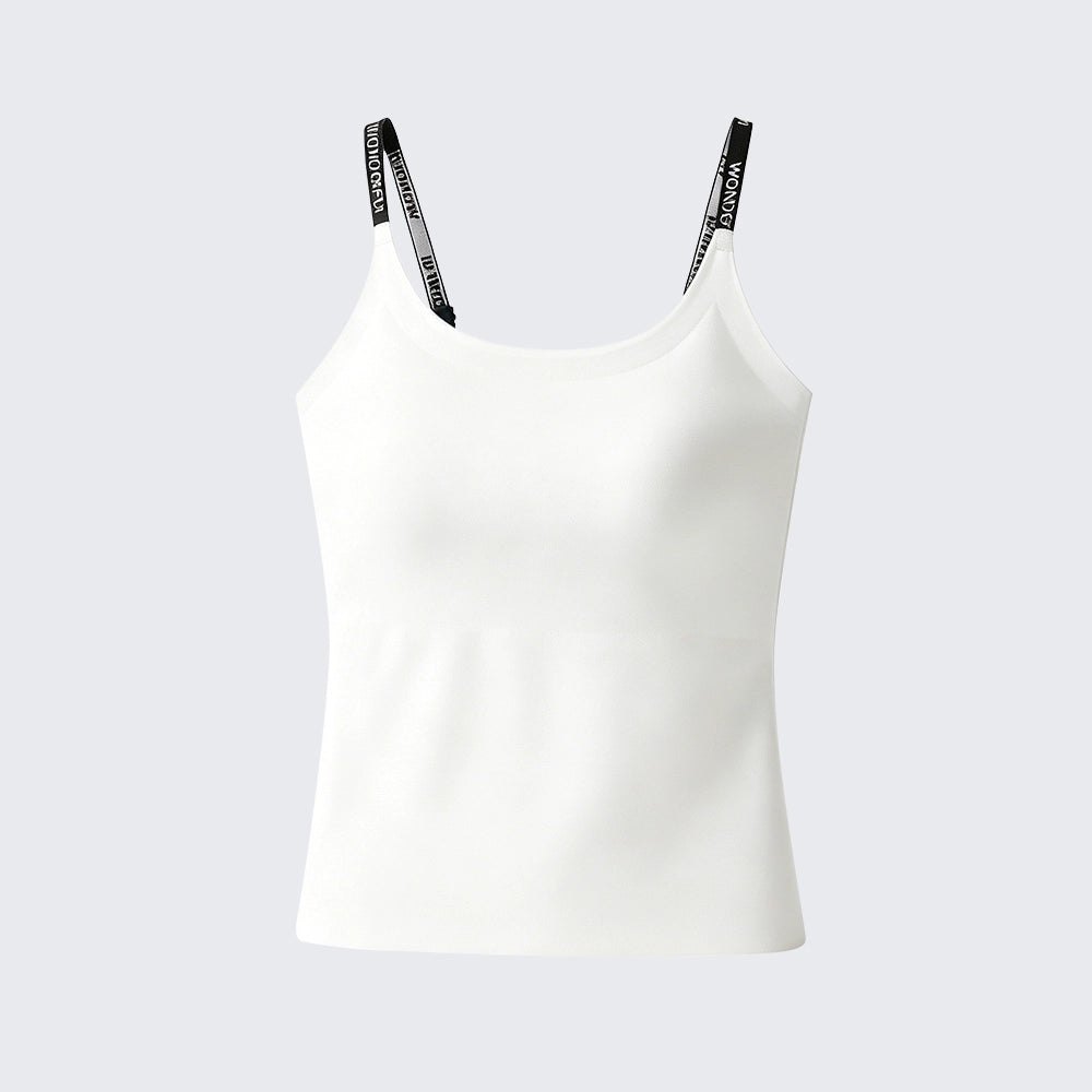 High Stretch Seamless Camisole Built-in Bra Plus Size Padded Top