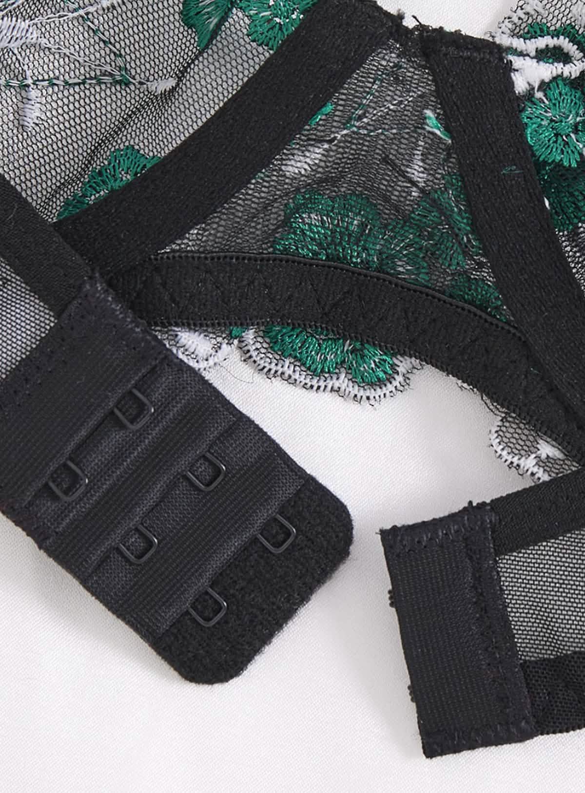 Veilvine – Floral Embroidery Lace Lingerie Set