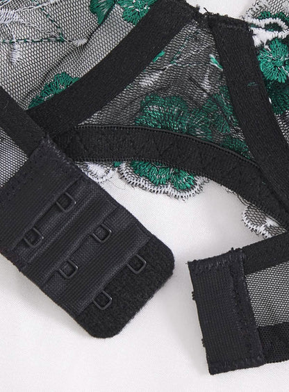 Veilvine – Floral Embroidery Lace Lingerie Set