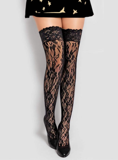 Sexy black lace embroidered camisole stockings erotic matching stockings