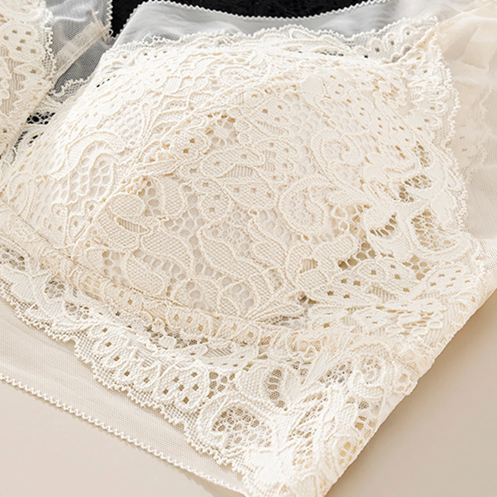 Mesh Lace U Back Camisole Built-in Bra Plus Size Padded Bralette