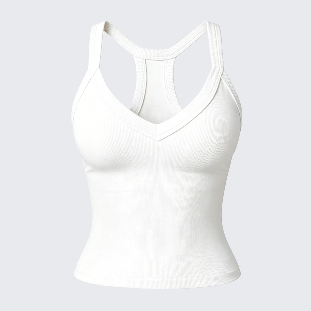 Solid Color V Neck Camisole for Women Plus Size Layering Tank Top