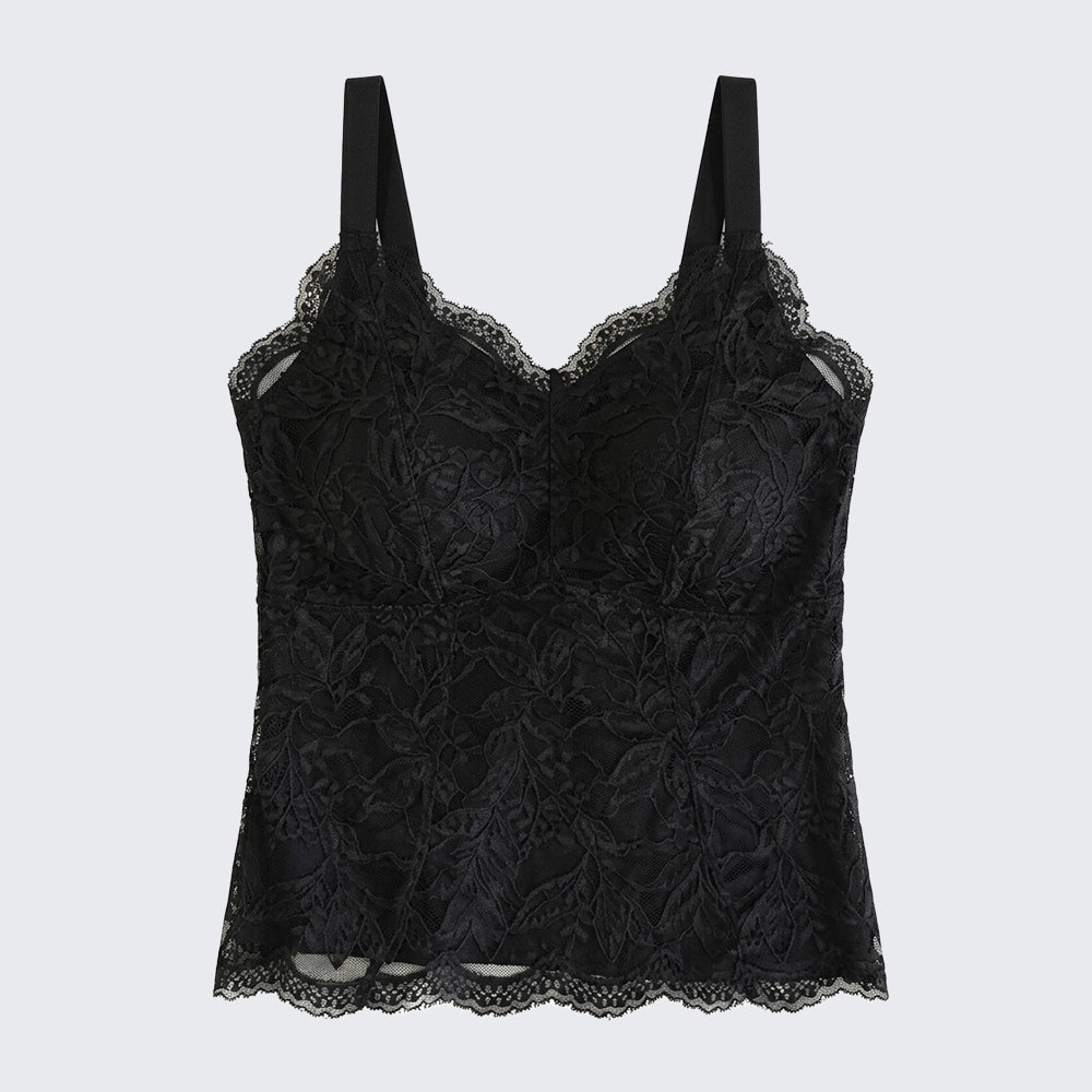 Seamless Spring Summer Plus Size Lace Camisole with Bra Pads