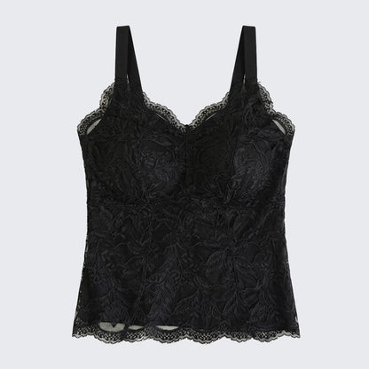 Seamless Spring Summer Plus Size Lace Camisole with Bra Pads