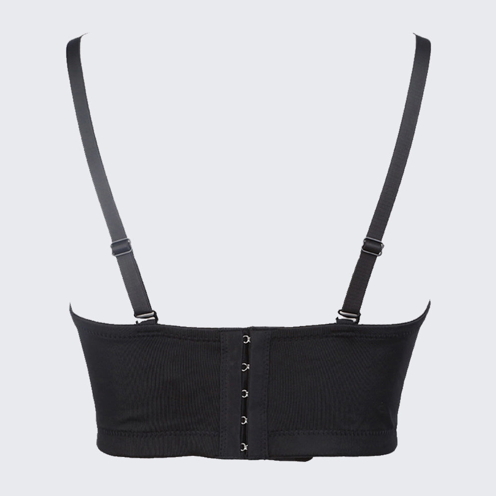 Women's Seamless Shaping Bra Top Padded Bustier Crop Top Adjustable Straps