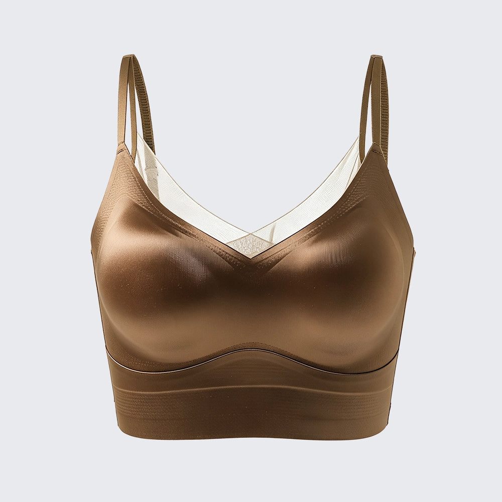 Seamless Satin Camisole Built-in Bra Push Up Plus Size Top