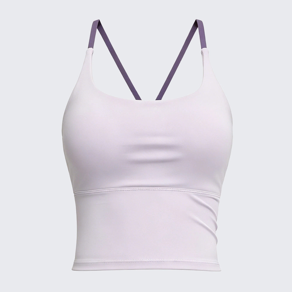 Padded Cross Strap Backless Yoga Cami High Elastic Naked Feel Workout