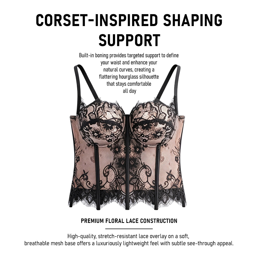 Women's Outerwear Lace Hollow Out Padded Corset Top