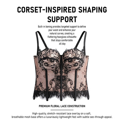 Women's Outerwear Lace Hollow Out Padded Corset Top