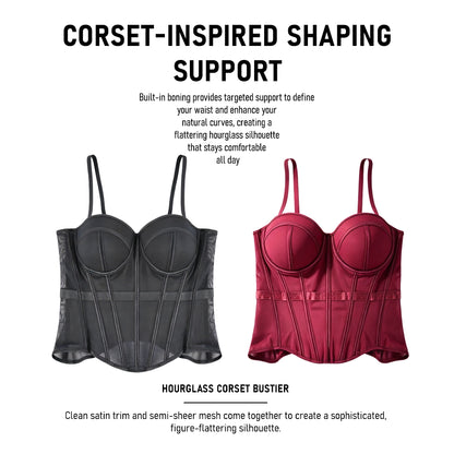 Solid Waist Training Corset with Boning Slimming Bustier