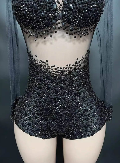 Beaded Sequin Embellished Bodysuit