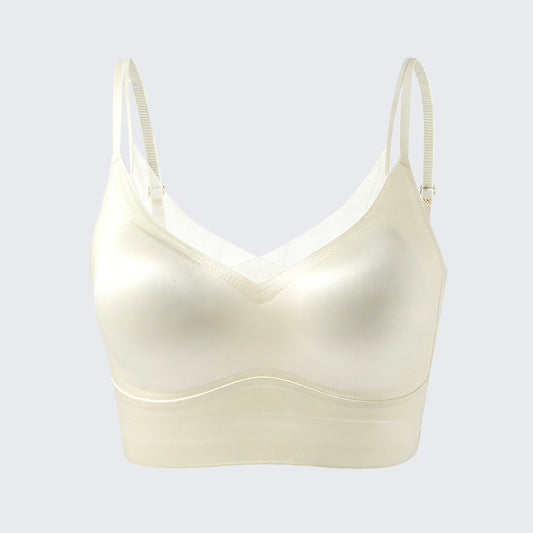 Seamless Satin Camisole Built-in Bra Push Up Plus Size Top