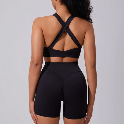 Plus Size Cross Back Sports Bra Set -- High Elastic & COD Fast Delivery | Orline Egypt