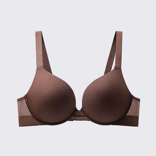 Seamless Soft Wire Plunge Bra Deep V Push Up Smooth Bralette