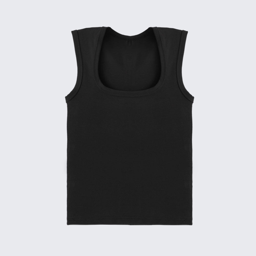 Stretch Cotton Tank Top Sleeveless Slim Fit Crop Top Casual Inner Wear