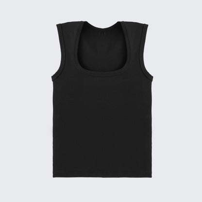 Stretch Cotton Tank Top Sleeveless Slim Fit Crop Top Casual Inner Wear