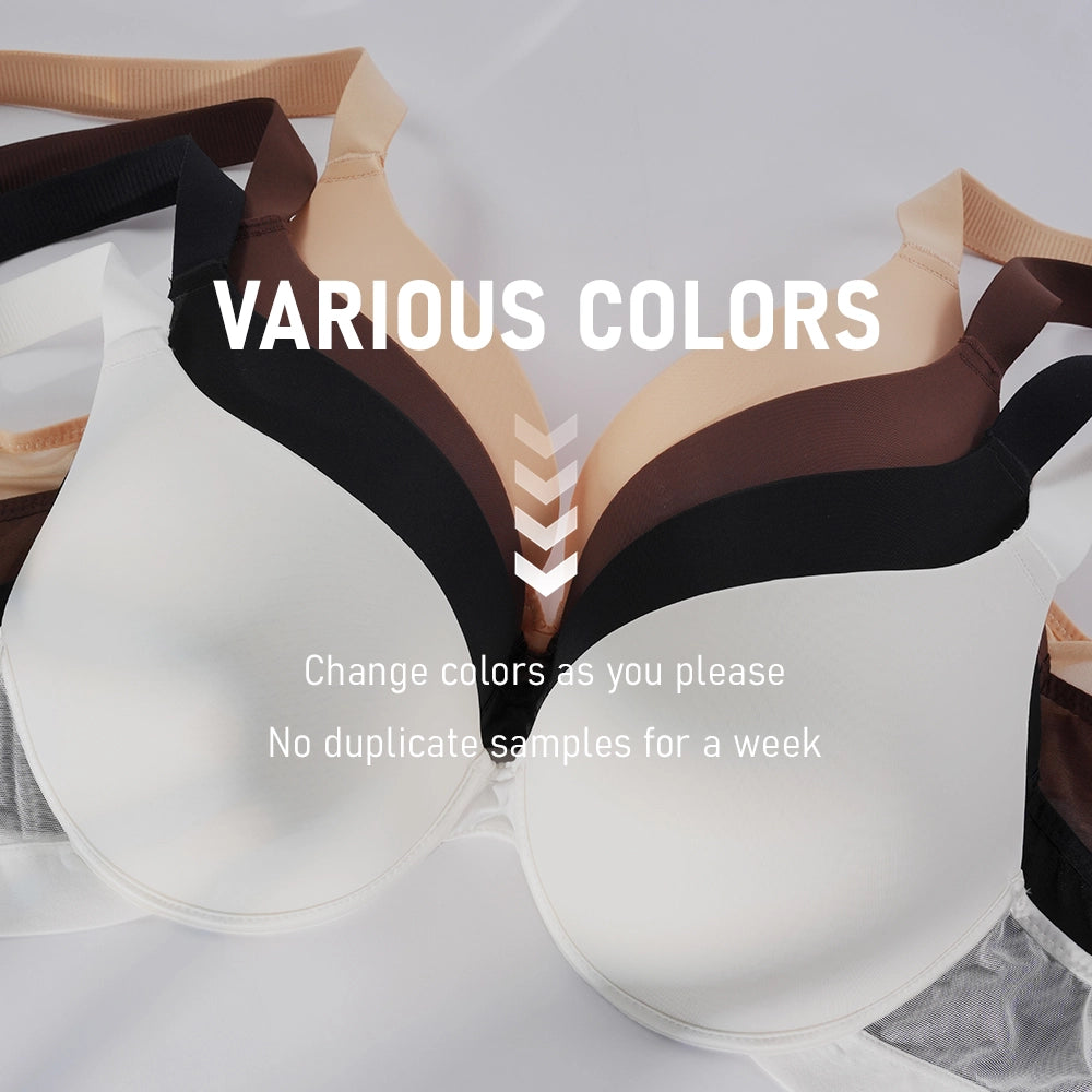 Seamless Soft Wire Plunge Bra Deep V Push Up Smooth Bralette