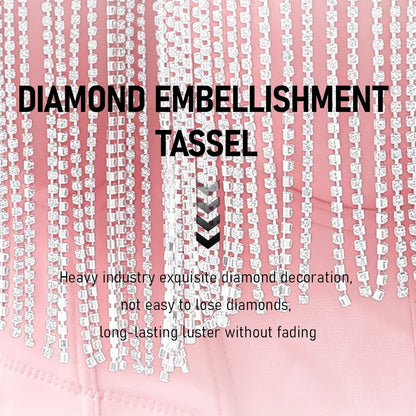 Rhinestone Tassel Chain Cami Corset Going Out Top