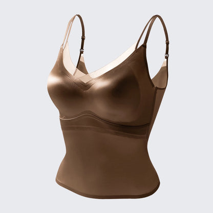 Plus Size 2-in-1 Mulberry Silk Satin Cami Antibacterial Backless