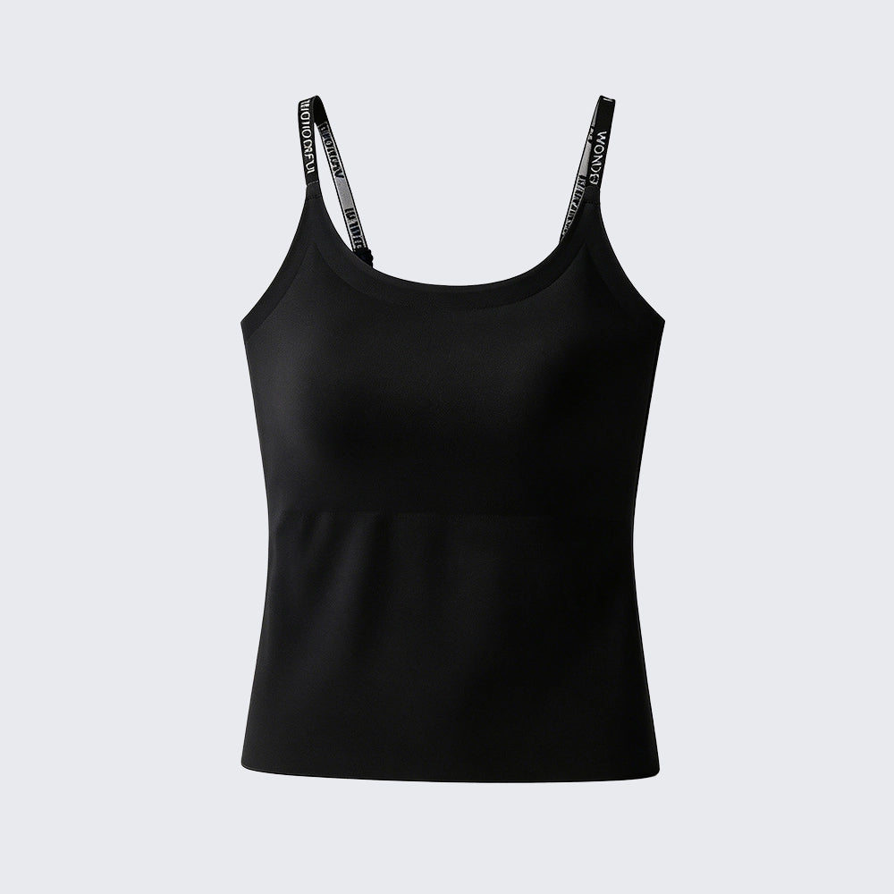 High Stretch Seamless Camisole Built-in Bra Plus Size Padded Top