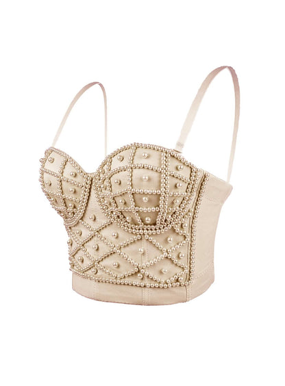 Lustre – Pearl-Embellished Bustier