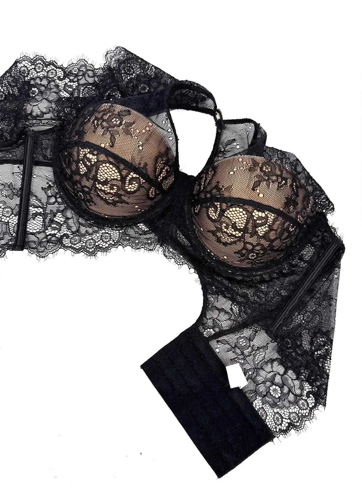 Leya – Floral Lace High-Neck Bralette
