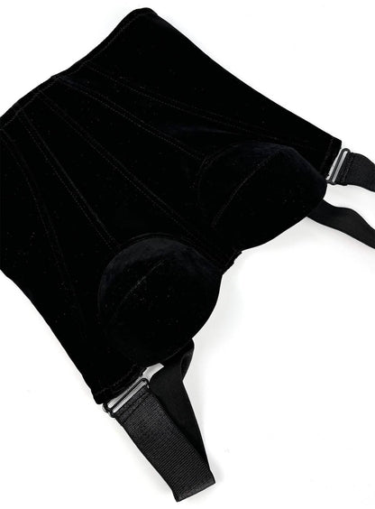 Embrace â€?Velvet Strap-Detail Corset