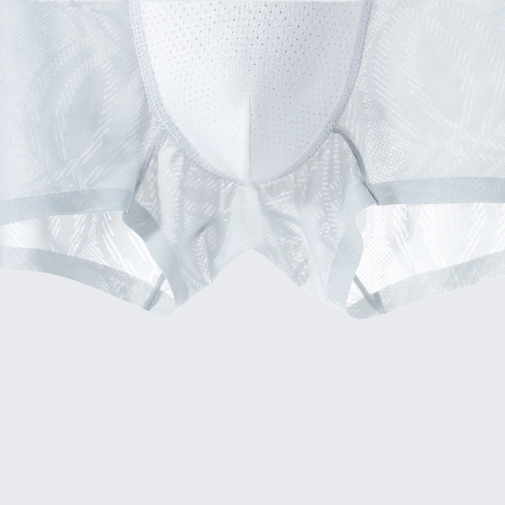 Men's Ice Silk Antibacterial Jacquard Breathable Quick-Dry Boxer Briefs Pack of 3
