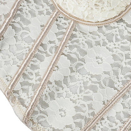 Lace Bustier Corset Top Padded Fishbone Crop Top Spaghetti Strap