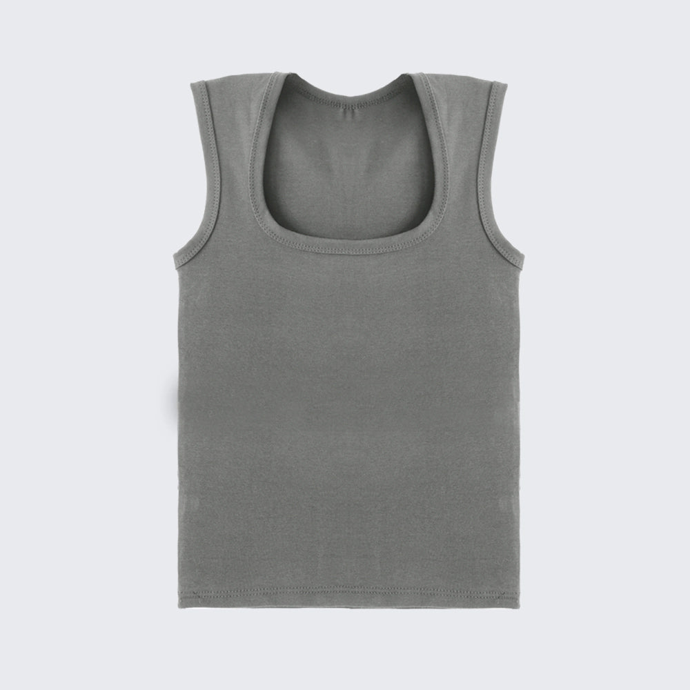 Stretch Cotton Tank Top Sleeveless Slim Fit Crop Top Casual Inner Wear