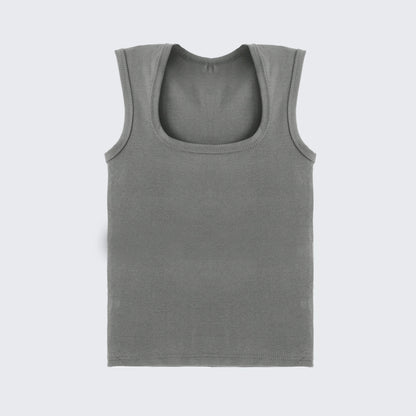 Stretch Cotton Tank Top Sleeveless Slim Fit Crop Top Casual Inner Wear