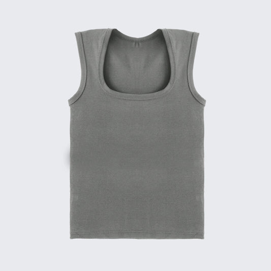 Stretch Cotton Tank Top Sleeveless Slim Fit Crop Top Casual Inner Wear