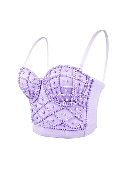 Lustre – Pearl-Embellished Bustier