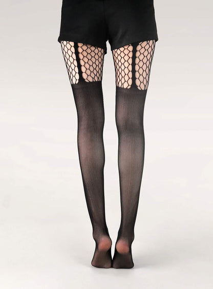 Sexy black lace embroidery suspender stockings sex fun matching stockings big mesh bow