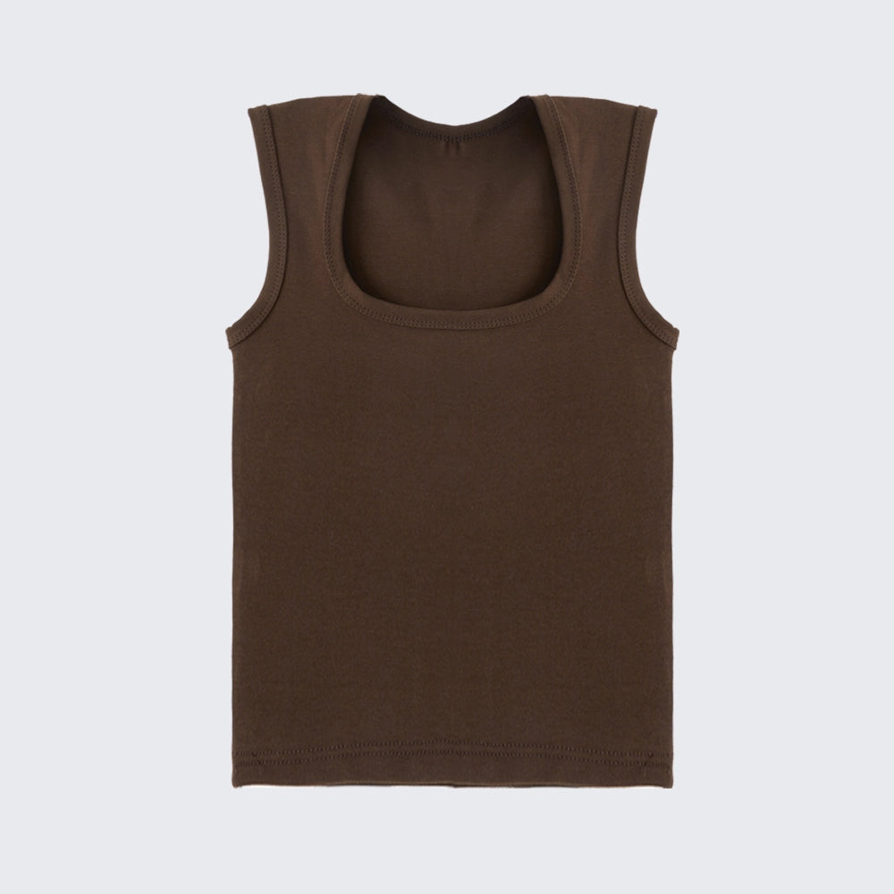 Stretch Cotton Tank Top Sleeveless Slim Fit Crop Top Casual Inner Wear