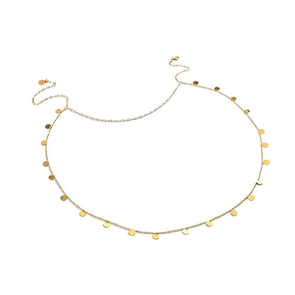 [2+ Items, 300 EGP Each] Fashion Tassel Sequins Bridal Halter Back Necklace Metal Body Chain