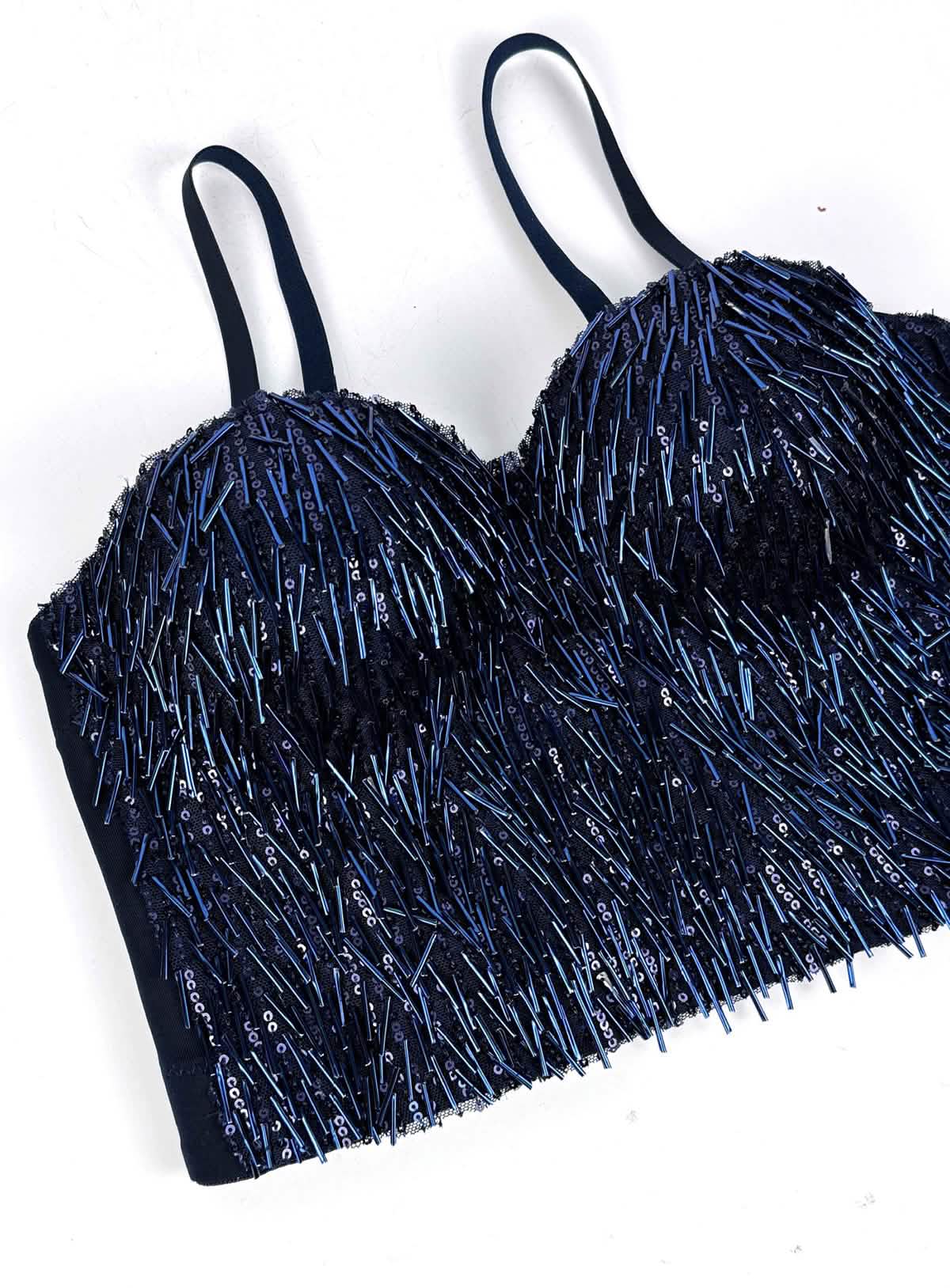 Glint – Sequin & Bead-Embellished Camisole Crop Top