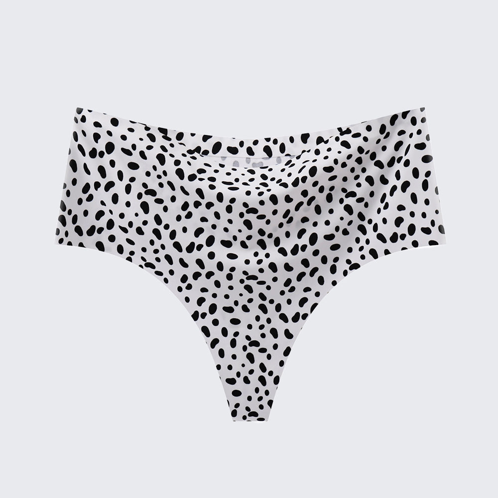 [3+ Items, 170 EGP Each] Women's Seamless Ice Silk Thong Underwear Leopard Print & Solid Color Panties