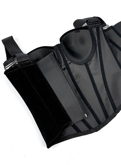 Embrace â€?Velvet Strap-Detail Corset