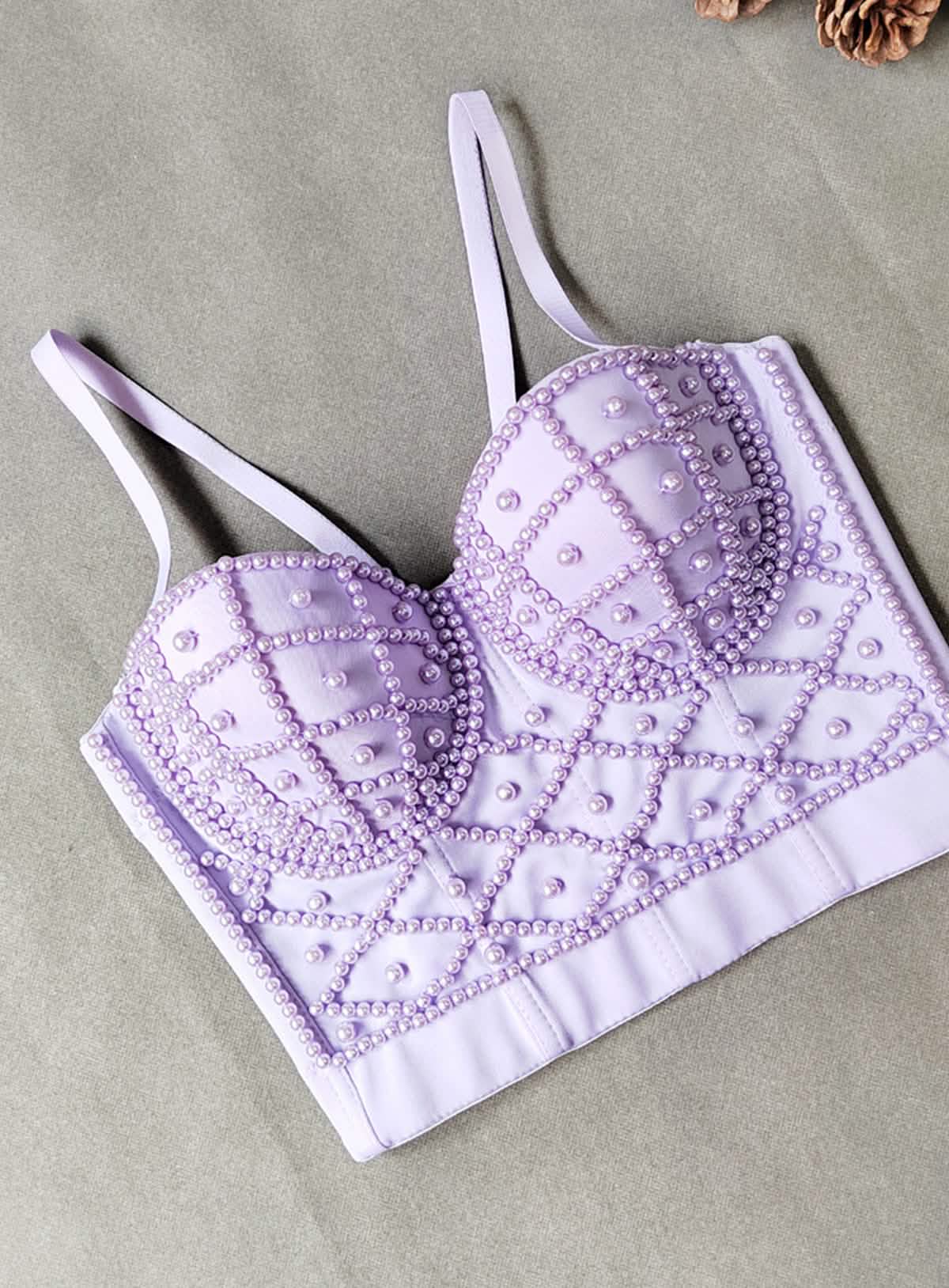 Lustre – Pearl-Embellished Bustier