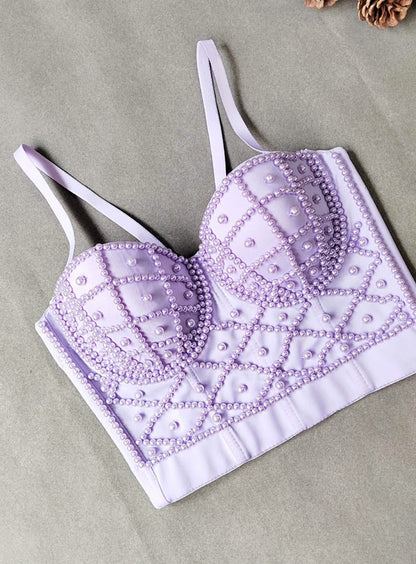Lustre – Pearl-Embellished Bustier