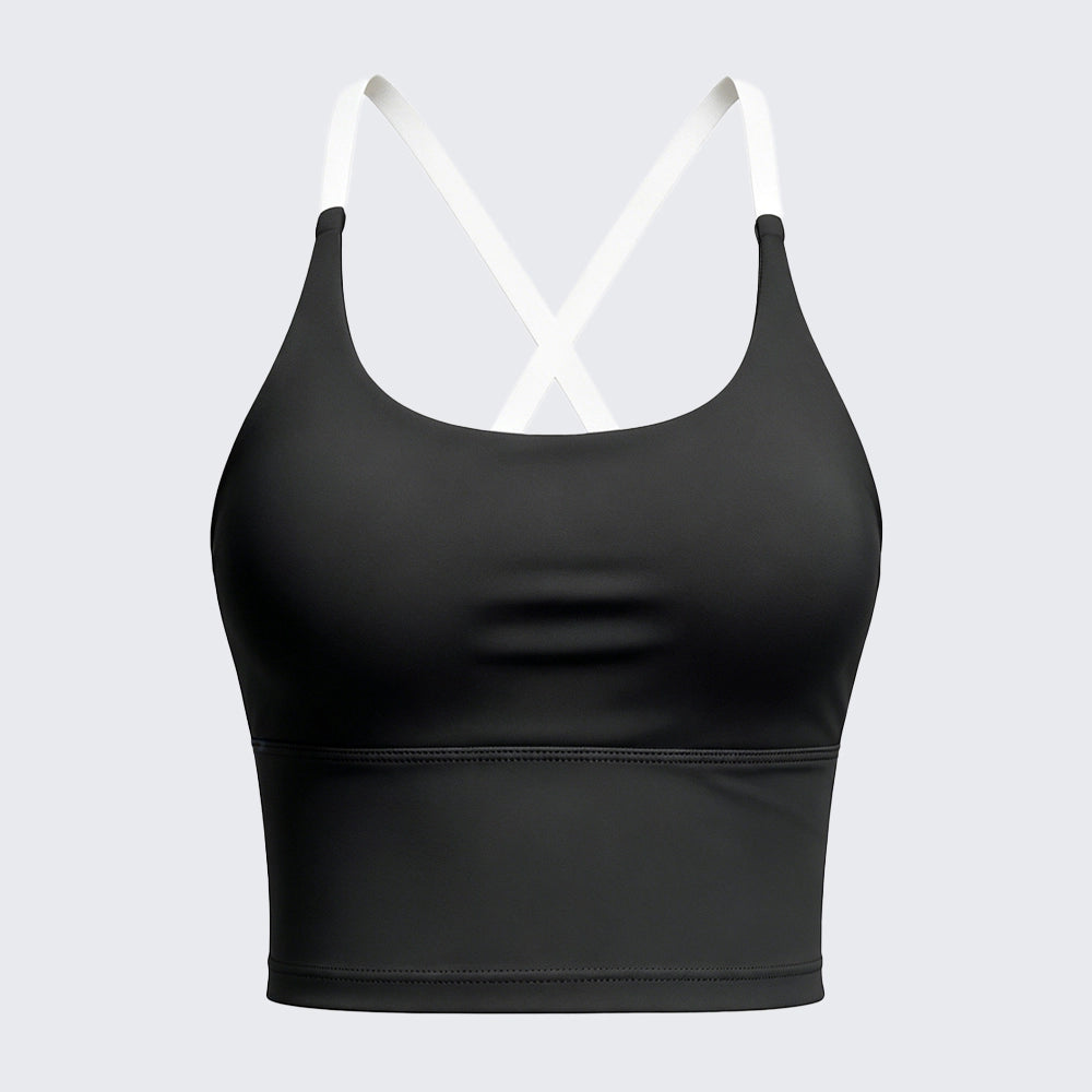 Padded Cross Strap Backless Yoga Cami High Elastic Naked Feel Workout