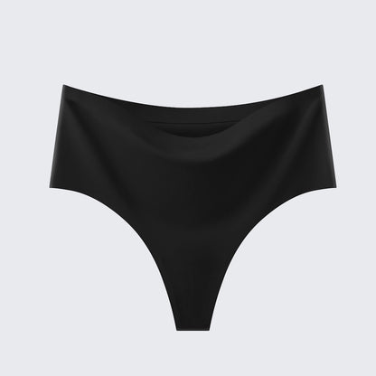 [3+ Items, 170 EGP Each] Women's Seamless Ice Silk Thong Underwear Leopard Print & Solid Color Panties