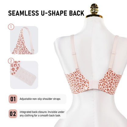 Seamless Wireless Full Coverage Comfort Bra Underwire Free Leopard
