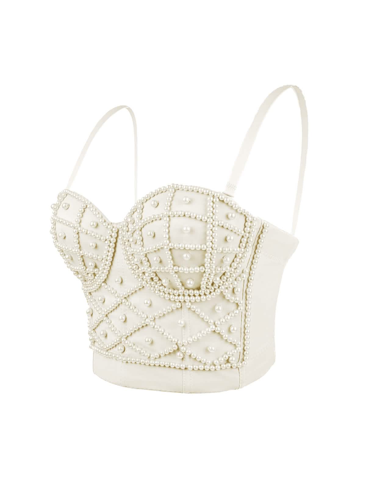 Lustre – Pearl-Embellished Bustier