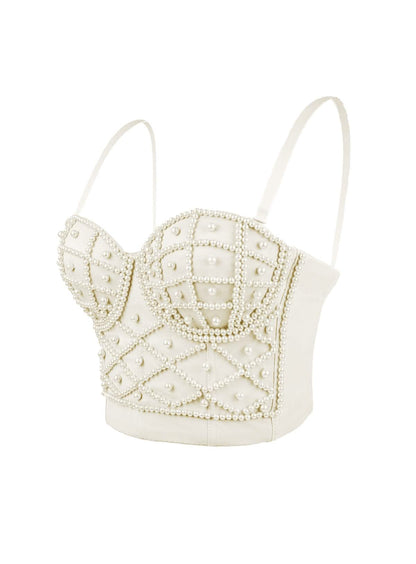 Lustre – Pearl-Embellished Bustier