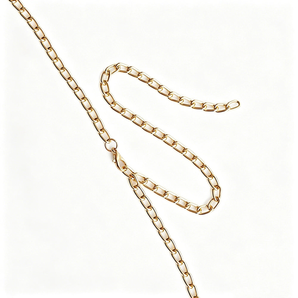 [2+ Items, 300 EGP Each] Women's Casual Faux Pearl Drop Waist Chain Simple Versatile Belt