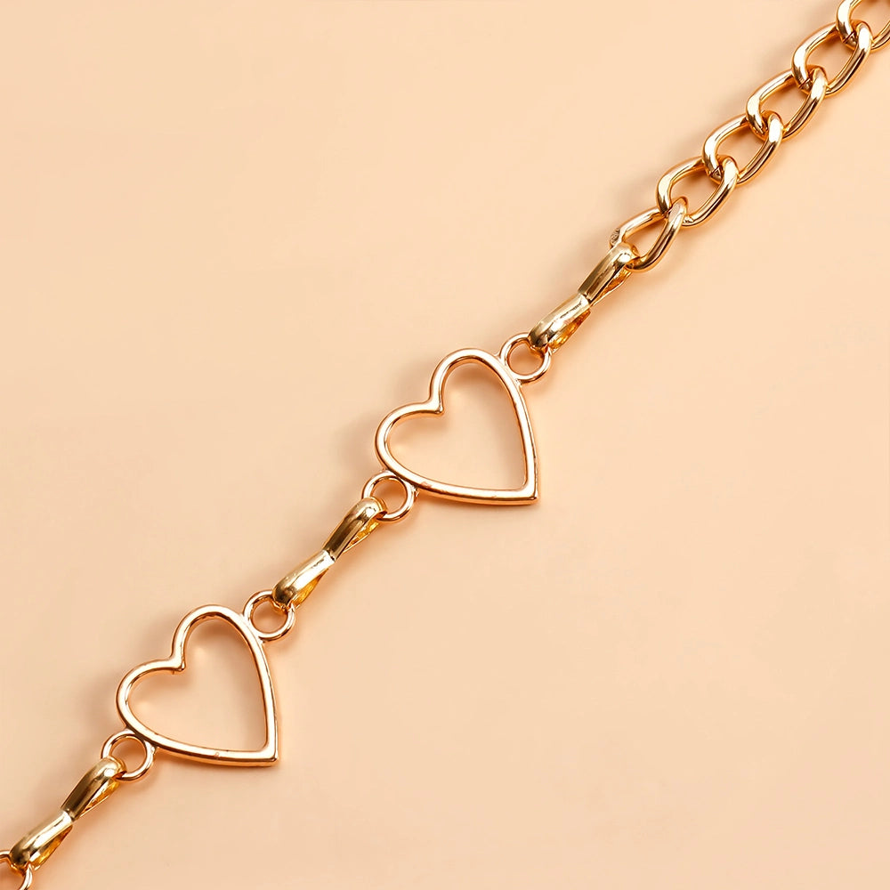 [2+ Items, 300 EGP Each] Heart Metal Waist Chain for Women Retro Sexy Body Jewelry